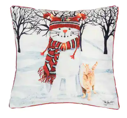 Snow Cat LED Pillow