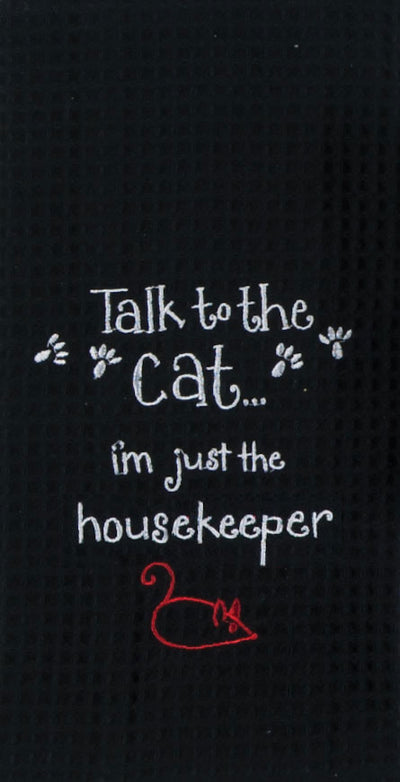 Talk To The Cat Waffle Kitchen Towel