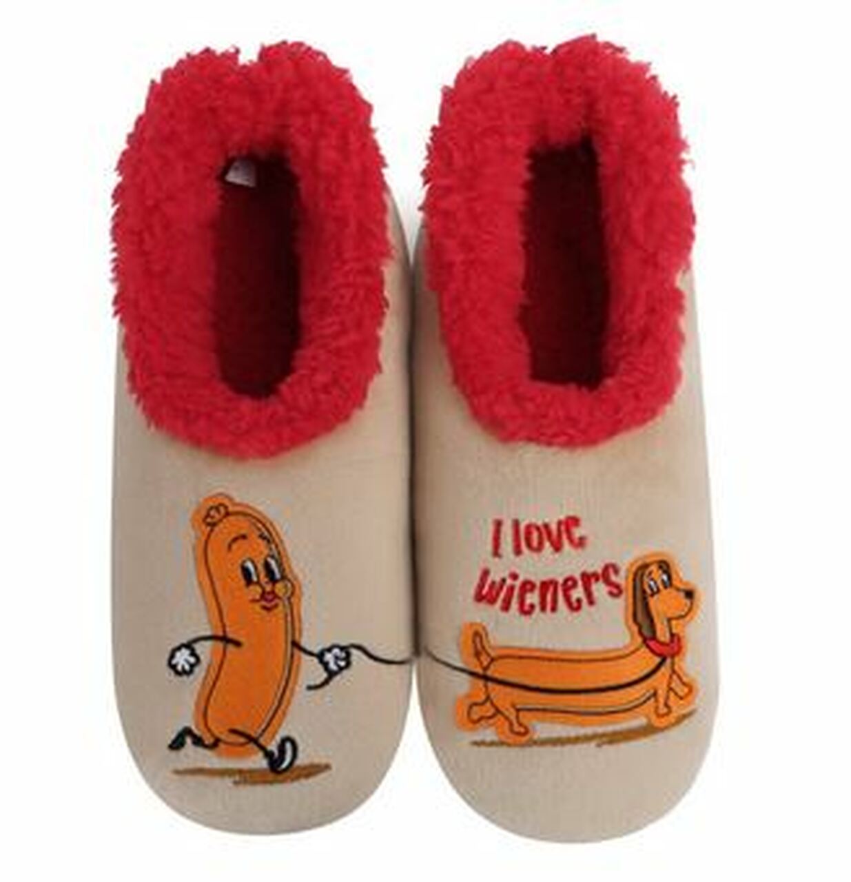 Snoozies I Love Wieners Slippers