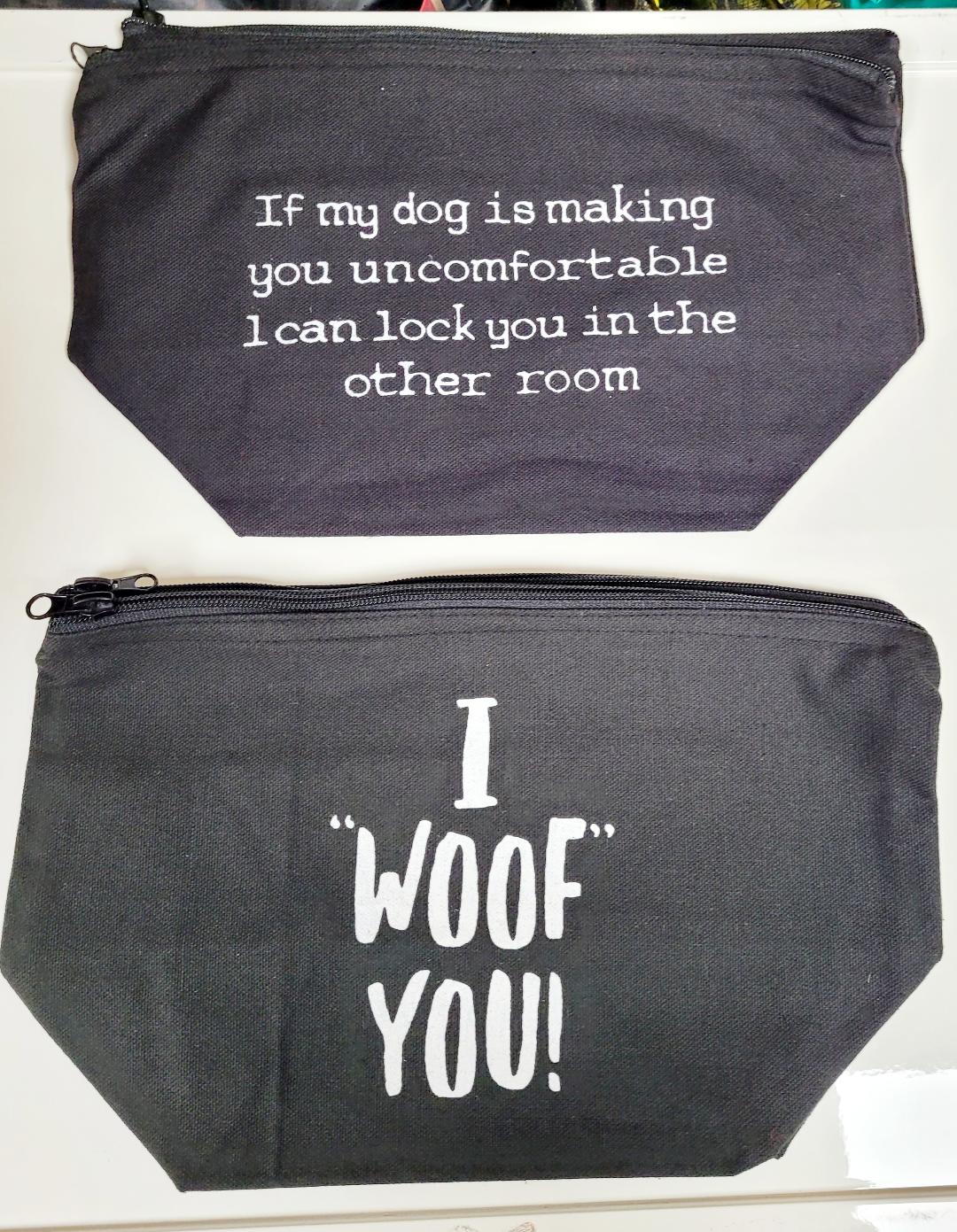 Dog Theme Canvas Makeup Bag