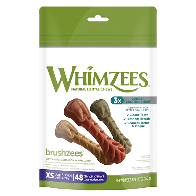 WHIMZEES BRUSHZEES DENTAL CHEWS DAILY PACK 12.7oz